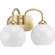 Progress P300085-078 Carisa Collection Two-Light Vintage Gold Opal Glass Mid-Century Modern Bath Vanity Light Main Image.jpg