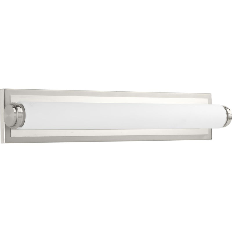 Progress P300093-009-30 Concourse LED Collection 24" Brushed Nickel Etched White Glass Modern Bath Vanity Light Main Image.jpg