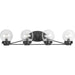 Progress P300115-031 Spatial Collection Four-Light Matte Black Clear Glass Global Bath Vanity Light Main Image.jpg