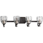 Progress P300119-020 Anjoux Collection Four-Light Antique Bronze Clear Water Glass Luxe Bath Vanity Light Main Image.jpg