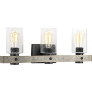 Progress P300125-143 Gulliver Collection Three-Light Graphite Clear Seeded Glass Coastal Bath Vanity Light Main Image.jpg