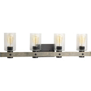 Progress P300126-143 Gulliver Collection Four-Light Graphite Clear Seeded Glass Coastal Bath Vanity Light Main Image.jpg