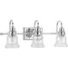 Progress P300139-015 Litchfield Collection Three-Light Polished Chrome Clear Glass Coastal Bath Vanity Light Main Image.jpg