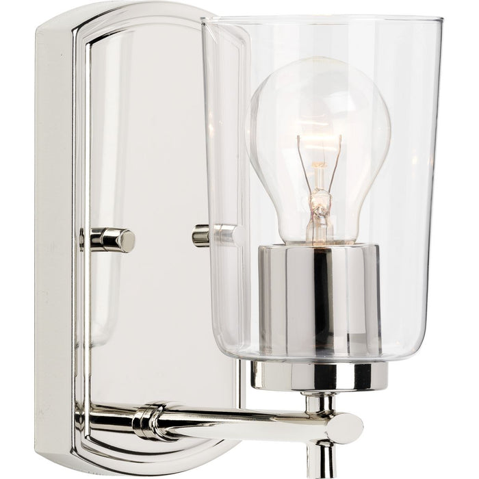 Progress P300154-104 Adley Collection One-Light Polished Nickel Clear Glass New Traditional Bath Vanity Light Main Image.jpg