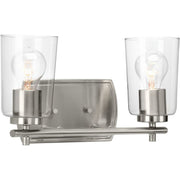Progress P300155-009 Adley Collection Two-Light Brushed Nickel Clear Glass New Traditional Bath Vanity Light Main Image.jpg