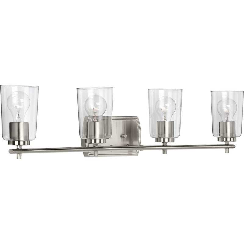 Progress P300157-009 Adley Collection Four-Light Brushed Nickel Clear Glass New Traditional Bath Vanity Light Main Image.jpg