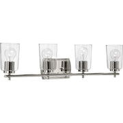 Progress P300157-104 Adley Collection Four-Light Polished Nickel Clear Glass New Traditional Bath Vanity Light Main Image.jpg