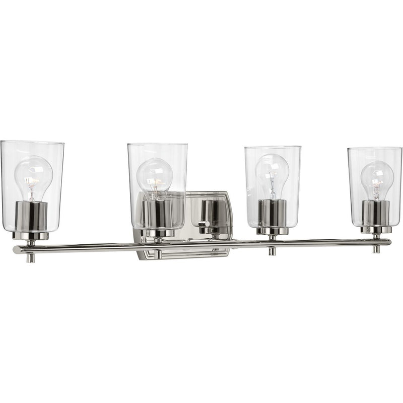 Progress P300157-104 Adley Collection Four-Light Polished Nickel Clear Glass New Traditional Bath Vanity Light Main Image.jpg