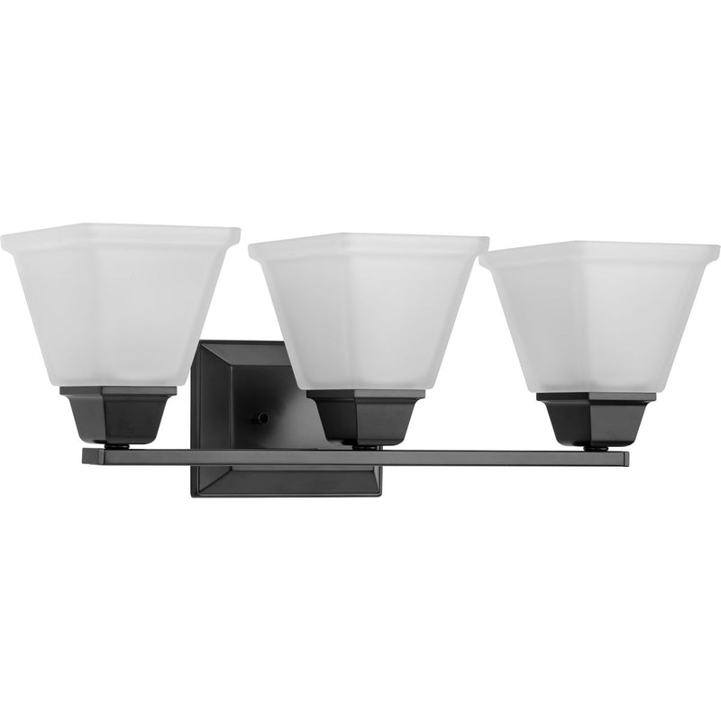 Progress P300160-31M Clifton Heights Collection Three-Light Modern Farmhouse Matte Black Etched Glass Bath Vanity Light Main Image.jpg