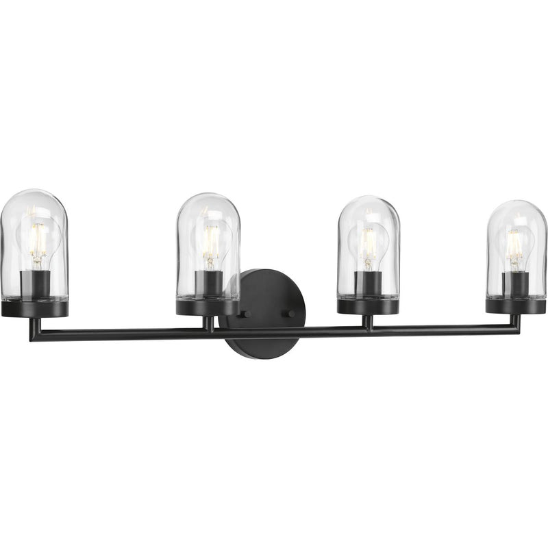 Progress P300177-143 Signal Collection Four-Light Graphite Clear Glass Coastal Bath Vanity Light Main Image.jpg