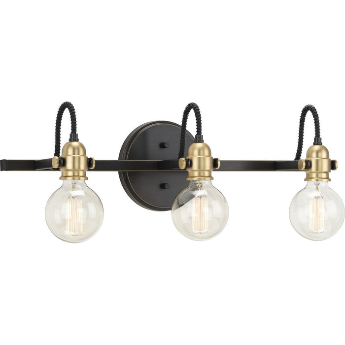 Progress P300191-020 Axle Collection Three-Light Antique Bronze Vintage Style Bath Vanity Wall Light Main Image.jpg