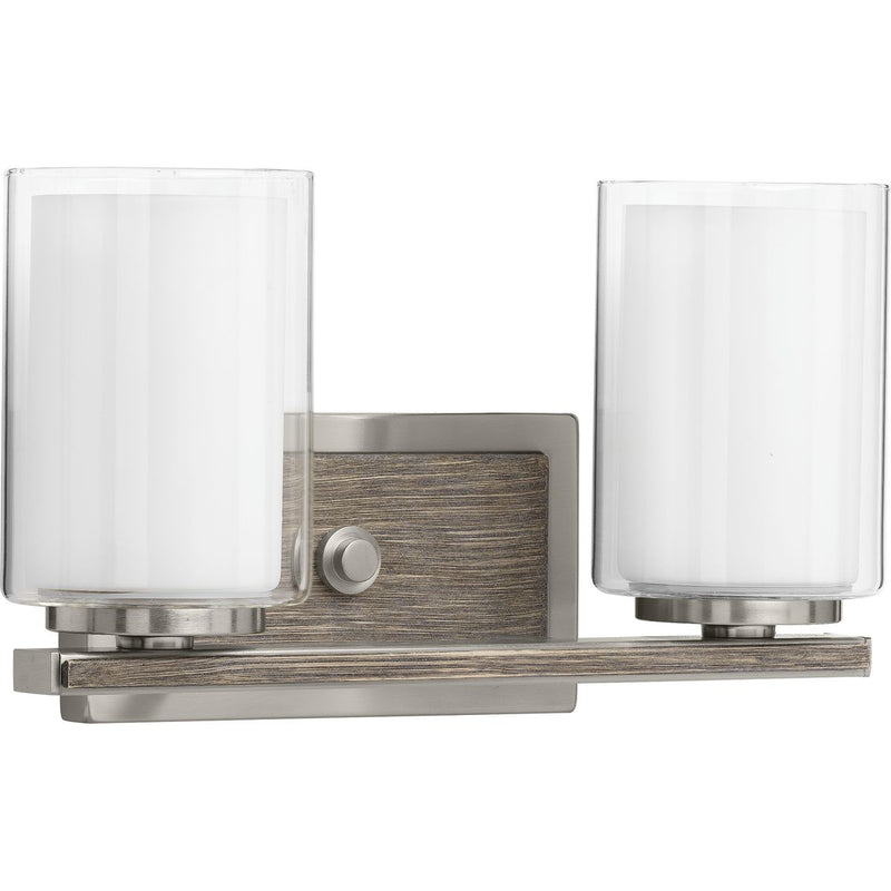 Progress P300216-009 Mast Collection Two-Light Brushed Nickel Clear Glass Coastal Bath Vanity Light Main Image.jpg