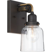 Progress P300226-143 Rushton Collection One-Light Graphite Clear Glass Farmhouse Bath Vanity Light Main Image.jpg