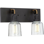 Progress P300227-143 Rushton Collection Two-Light Graphite Clear Glass Farmhouse Bath Vanity Light Main Image.jpg