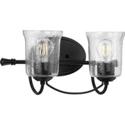 Progress P300254-031 Bowman Collection Two-Light Matte Black Clear Chiseled Glass Coastal Bath Vanity Light Main Image.jpg