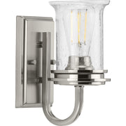 Progress P300272-009 Winslett Collection One-Light Brushed Nickel Clear Seeded Glass Coastal Bath Vanity Light Main Image.jpg