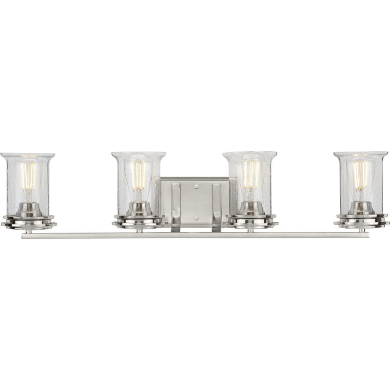 Progress P300275-009 Winslett Collection Four-Light Brushed Nickel Clear Seeded Glass Coastal Bath Vanity Light Main Image.jpg