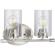 Progress P300277-009 Riley Collection Two-Light Brushed Nickel Clear Glass Modern Bath Vanity Light Main Image.jpg