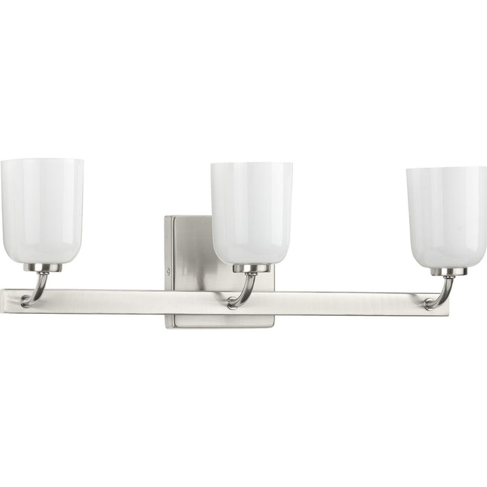 Progress P300282-009 Moore Collection Three-Light Brushed Nickel White Opal Glass Luxe Bath Vanity Light Main Image.jpg