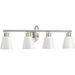 Progress P300317-009 Ashford Collection Four-Light Brushed Nickel and Opal Glass Farmhouse Style Bath Vanity Wall Light Main Image.jpg