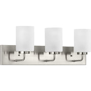 Progress P300329-009 Merry Collection Three-Light Brushed Nickel and Etched Glass Transitional Style Bath Vanity Wall Light Main Image.jpg