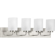 Progress P300330-009 Merry Collection Four-Light Brushed Nickel and Etched Glass Transitional Style Bath Vanity Wall Light Main Image.jpg