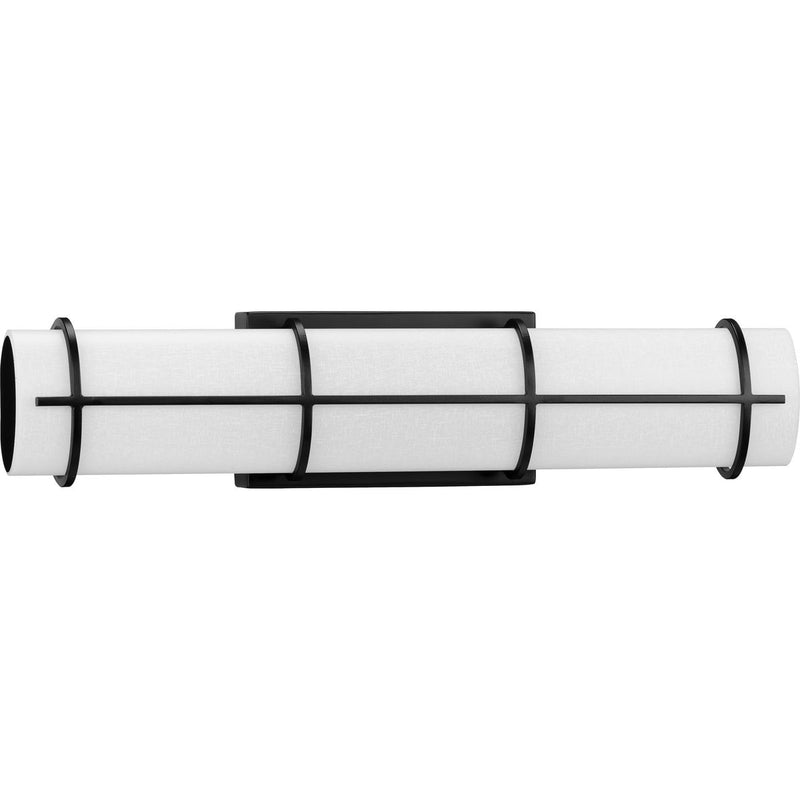 Progress P300332-031-30 Grid LED Collection 22-inch Black and White Linen Acrylic Modern Style Bath Vanity Wall Light Main Image.jpg