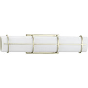 Progress P300332-134-30 Grid LED Collection 22-inch Silver Ridge and White Linen Acrylic Modern Style Bath Vanity Wall Light Main Image.jpg