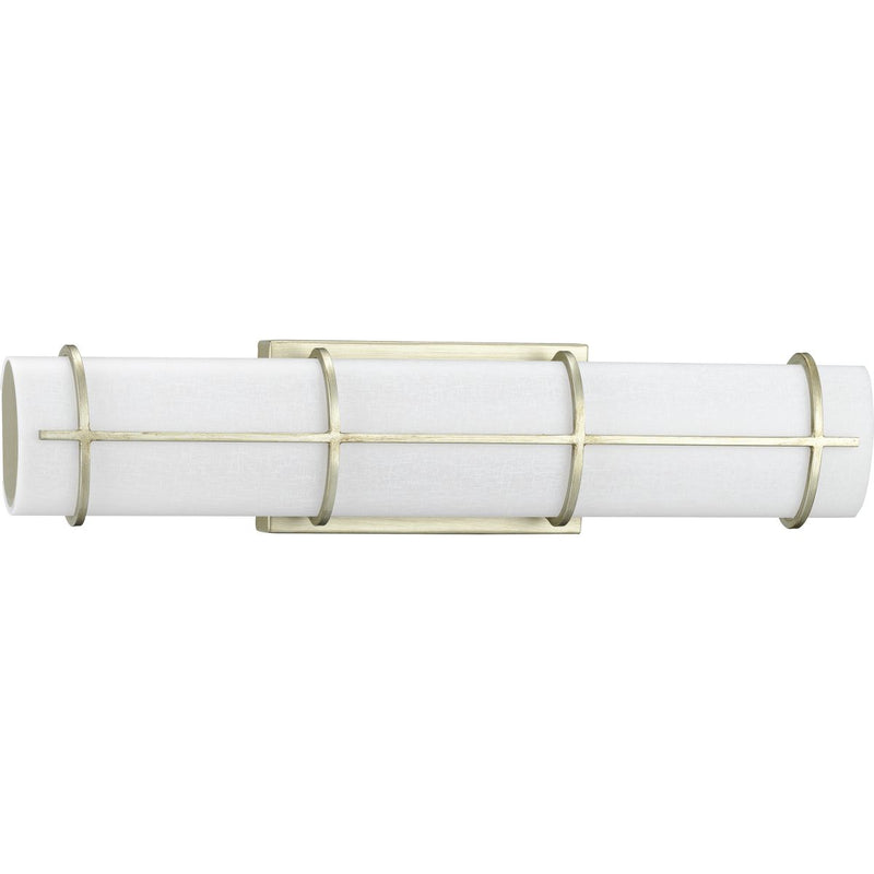 Progress P300332-134-30 Grid LED Collection 22-inch Silver Ridge and White Linen Acrylic Modern Style Bath Vanity Wall Light Main Image.jpg