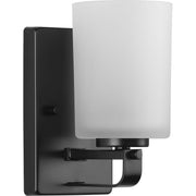 Progress P300341-31M League Collection One-Light Matte Black and Etched Glass Modern Farmhouse Bath Vanity Light Main Image.jpg