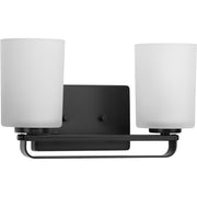 Progress P300342-31M League Collection Two-Light Matte Black and Etched Glass Modern Farmhouse Bath Vanity Light Main Image.jpg