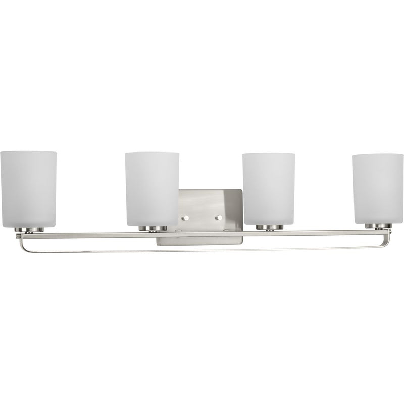 Progress P300344-009 League Collection Four-Light Brushed Nickel and Etched Glass Modern Farmhouse Bath Vanity Light Main Image.jpg