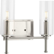 Progress P300357-009 Elara Collection Two-Light New Traditional Brushed Nickel Clear Glass Bath Vanity Light Main Image.jpg