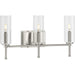 Progress P300358-009 Elara Collection Three-Light Brushed Nickel Clear Glass New Traditional Bath Vanity Light Main Image.jpg