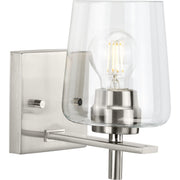 Progress P300360-009 Calais Collection One-Light New Traditional Brushed Nickel Clear Glass Bath Vanity Light Main Image.jpg