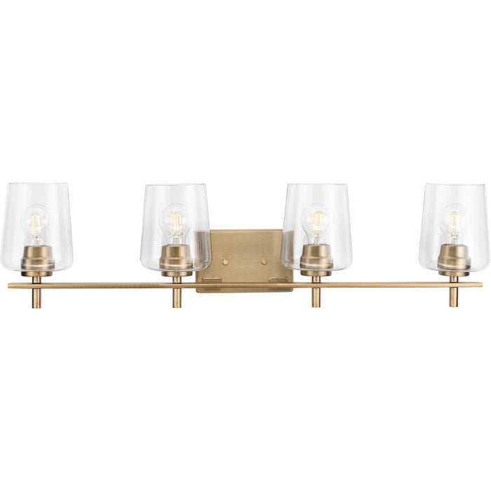 Progress P300363-163 Calais Collection Four-Light New Traditional Vintage Brass Clear Glass Bath Vanity Light Main Image.jpg