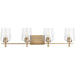 Progress P300363-163 Calais Collection Four-Light New Traditional Vintage Brass Clear Glass Bath Vanity Light Main Image.jpg