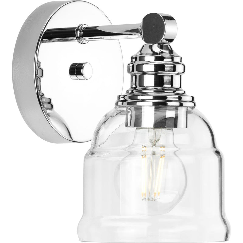Progress P300373-015 Ambrose Collection One-Light Farmhouse Polished Chrome Clear Glass Bath Vanity Light Main Image.jpg