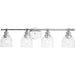 Progress P300376-015 Ambrose Collection Four-Light Farmhouse Polished Chrome Clear Glass Bath Vanity Light Main Image.jpg