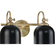Progress P300382-163 Dalton Collection Two-Light Farmhouse Vintage Brass Metal Shade Bath Vanity Light Main Image.jpg