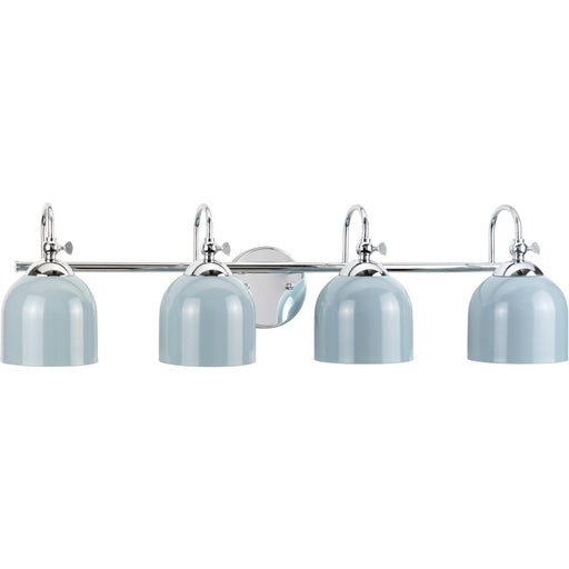 Progress P300384-015 Dalton Collection Four-Light Farmhouse Polished Chrome Metal Shade Bath Vanity Light Main Image.jpg