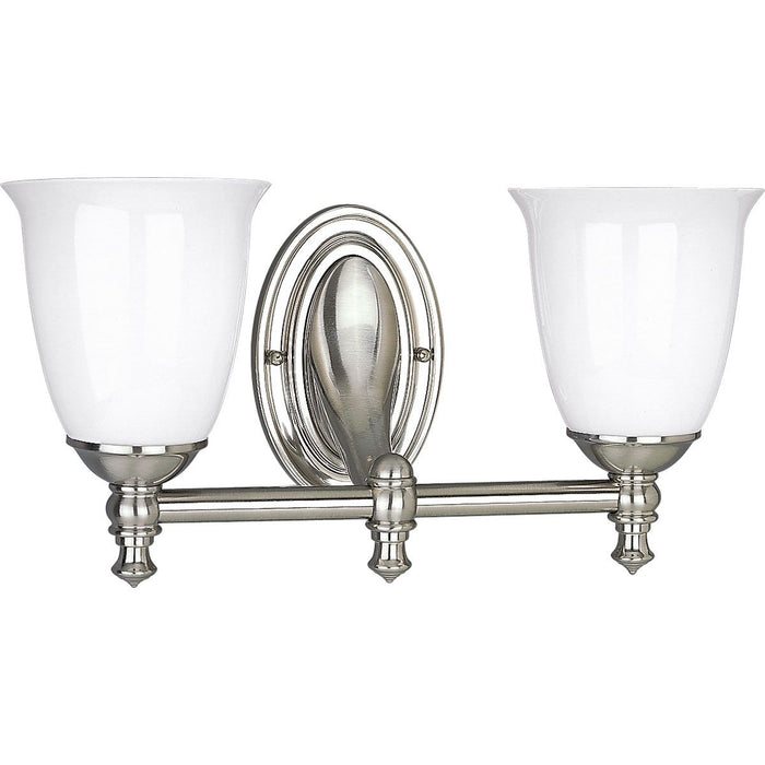 Progress P3028-09 Victorian Collection Two-Light Brushed Nickel White Opal Glass Farmhouse Bath Vanity Light Main Image.jpg