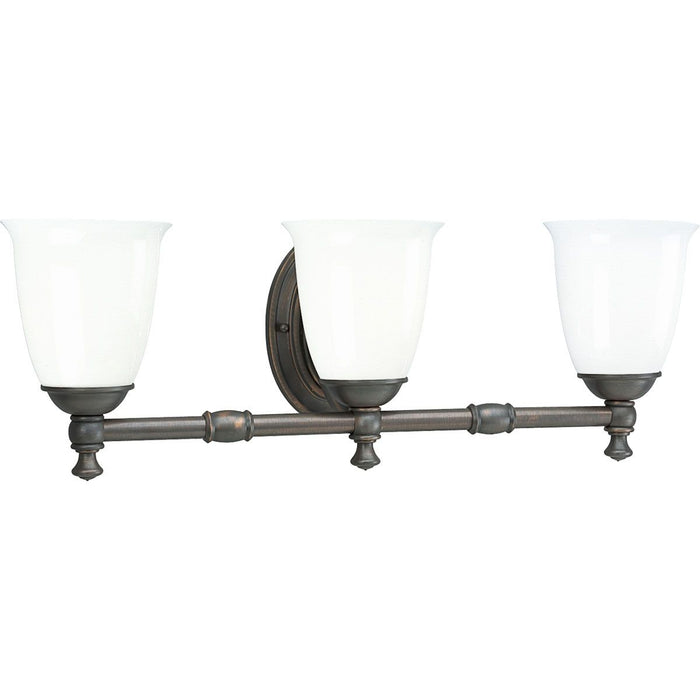 Progress P3029-74 Victorian Collection Three-Light Venetian Bronze White Opal Glass Farmhouse Bath Vanity Light Main Image.jpg