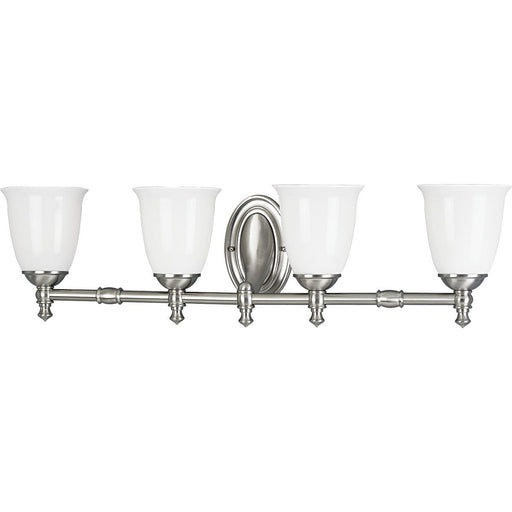 Progress P3041-09 Victorian Collection Four-Light Brushed Nickel White Opal Glass Farmhouse Bath Vanity Light Main Image.jpg