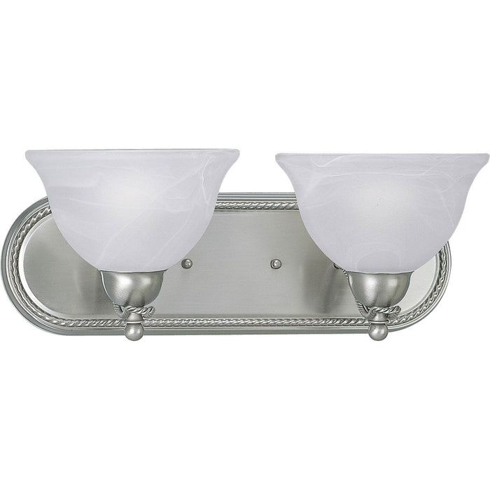 Progress P3267-09 Avalon Collection Two-Light Brushed Nickel Alabaster Glass Traditional Bath Vanity Light Main Image.jpg