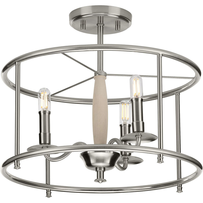 Progress P350150-009 Durrell Collection Brushed Nickel Semi-Flush Convertible Main Image.jpg