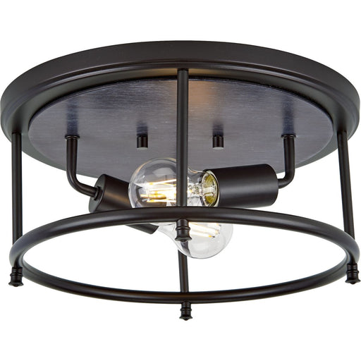 Progress P350151-031 Durrell Collection Two-Light Black 13" Flush Mount Main Image.jpg