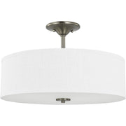 Progress P350167-009 Inspire Collection Brushed Nickel Three-Light 18" Semi-Flush Mount Main Image.jpg