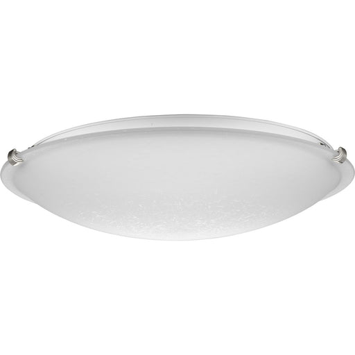 Progress P350179-009 Linen Dome 20-1/4" Four-Light Transitional Brushed Nickel Etched Linen Glass Flush-Mount Light Main Image.jpg