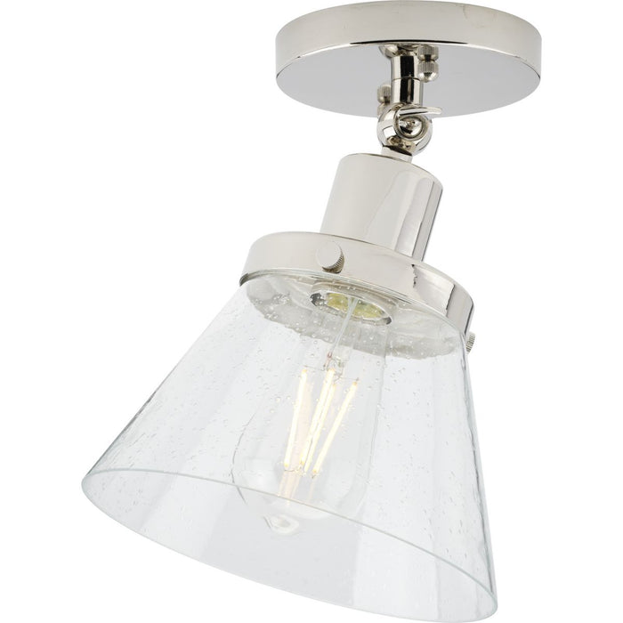 Progress P350198-104 Hinton Collection One-Light Polished Nickel and Clear Seeded Glass Vintage Style Ceiling Light Main Image.jpg